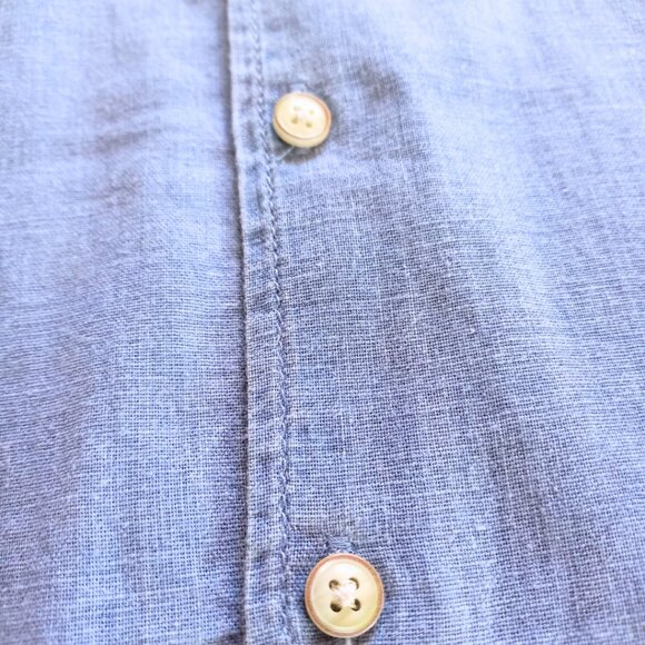 ZARA Blue Chambray Button-Up Shirt - Size 10 (Kids 140 cm) - Picture 7 of 10